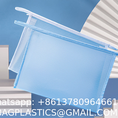 Sustainable Zipper Checkered Document Bag, Archives, Documents, Supplies, Bills, Inspection Data, Dustproof Storage