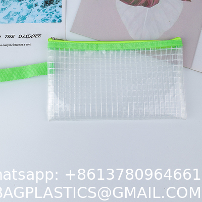 Sustainable Zipper Checkered Document Bag, Archives, Documents, Supplies, Bills, Inspection Data, Dustproof Storage