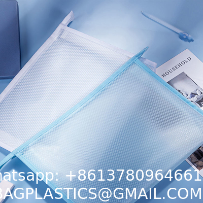 Sustainable Zipper Checkered Document Bag, Archives, Documents, Supplies, Bills, Inspection Data, Dustproof Storage