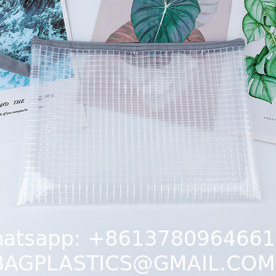 Sustainable Zipper Checkered Document Bag, Archives, Documents, Supplies, Bills, Inspection Data, Dustproof Storage