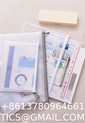 Mesh Zipper Bag A4 Student Subject Bag Bill Transparent Waterproof Plastic Data Bag Wholesale