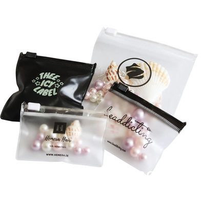 Custom Logo Earring Necklace Packaging Zipper Bag Clear/Transparent Pvc Jewelry Cosmetic Ziplock Bag