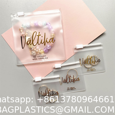 Custom Logo Earring Necklace Packaging Zipper Bag Clear/Transparent Pvc Jewelry Cosmetic Ziplock Bag