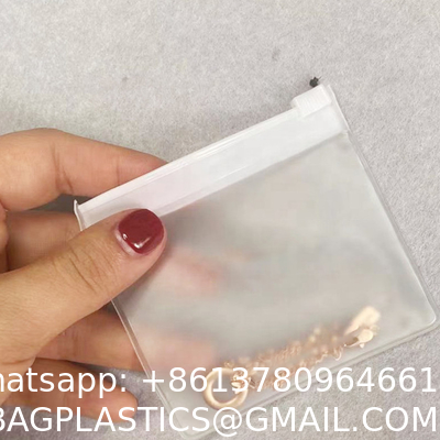 Custom Logo Earring Necklace Packaging Zipper Bag Clear/Transparent Pvc Jewelry Cosmetic Ziplock Bag