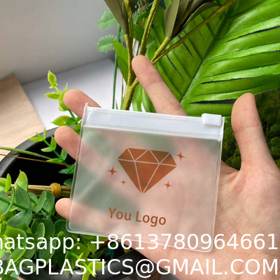 Custom Logo Earring Necklace Packaging Zipper Bag Clear/Transparent Pvc Jewelry Cosmetic Ziplock Bag