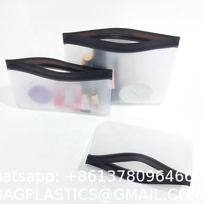 Travel Storage Bag Black Transparent Makeup Bag Zip Clear Stadium Bag Gym Fitness Sets