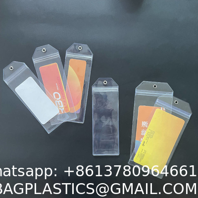 Custom Own Logo Hanging Design Resealable Ziplock Plastic PVC Bags Portable Waterproof Phone Pouch With Zipper