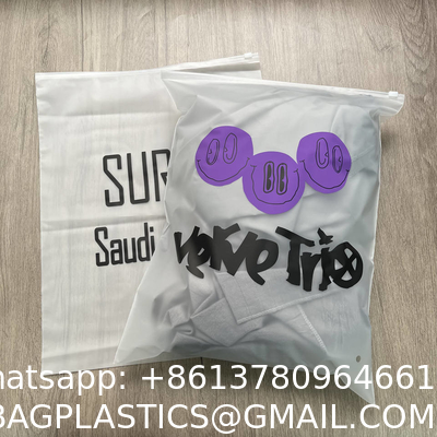 Zipper Clothes Packaging Frosted Plastic Ziplock Bag PE Zip Lock Packaging Bag With Your Logo For Apparel Packaging