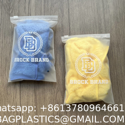 Custom Matte/Frosted Biodegradable Plastic Packaging Zipper Bags, T Shirt Swimwear Zip Lock Clothing Bags With Logo