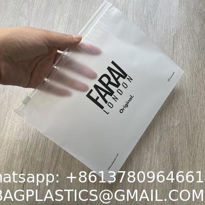 Custom Matte/Frosted Biodegradable Plastic Packaging Zipper Bags, T Shirt Swimwear Zip Lock Clothing Bags With Logo