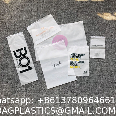 Custom Matte/Frosted Biodegradable Plastic Packaging Zipper Bags, T Shirt Swimwear Zip Lock Clothing Bags With Logo