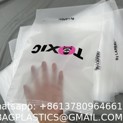 Custom Matte Print Pe Zipper Lock Poly Zipper Lock Frosted Plastic Packaging Bag For Clothes And Shoes