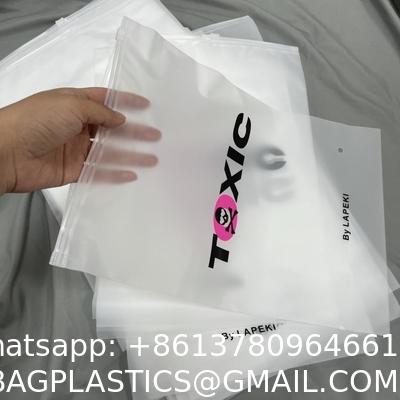 Custom Matte Print Pe Zipper Lock Poly Zipper Lock Frosted Plastic Packaging Bag For Clothes And Shoes