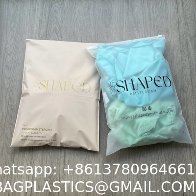 Custom Matte Print Pe Zipper Lock Poly Zipper Lock Frosted Plastic Packaging Bag For Clothes And Shoes