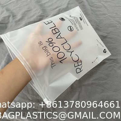 Custom Logo Resealable Frosted Zip Lock Bag Dress Cosmetics Wig Swimsuit Packaging Bag Zipper Bags For Cloth