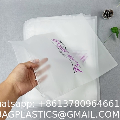 Custom Logo Resealable Frosted Zip Lock Bag Dress Cosmetics Wig Swimsuit Packaging Bag Zipper Bags For Cloth