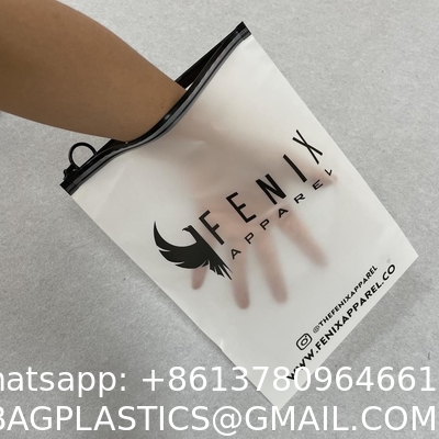 Custom Logo Resealable Frosted Zip Lock Bag Dress Cosmetics Wig Swimsuit Packaging Bag Zipper Bags For Cloth