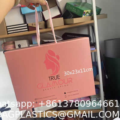 Luxury Customize Logo Printed Magnetic Gift Box With Ribbon Handle Folding Apparel Gift Box with Ribbon