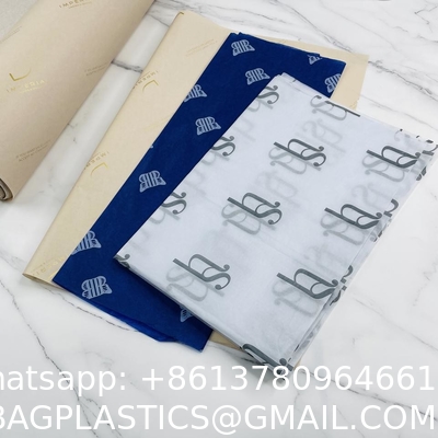 Eco Friendly Custom Logo Printed Warp Gift Paper Printed Wrapping Tissue Paper For Clothing Packing