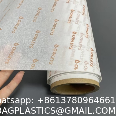 A Roll Of 50cm X 75cm Custom Logo Printed Tissue Paper / Gift Wrap / Wrapping Paper Sheets With Logo