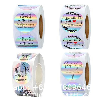 Personalized Custom Logo Printing Laser Film Labels Rainbow Reflective Foil Hologram Sticker Adhesive Holographic