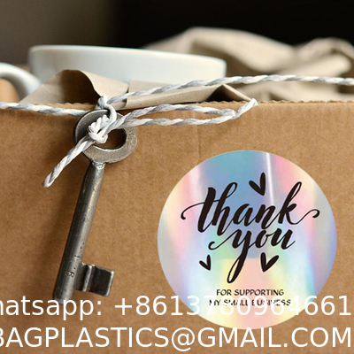 Personalized Custom Logo Printing Laser Film Labels Rainbow Reflective Foil Hologram Sticker Adhesive Holographic