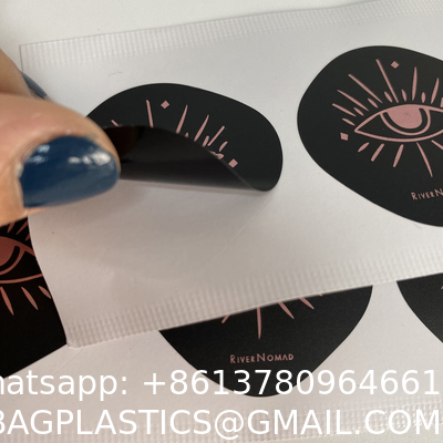 China Factory WholeSale Waterproof Custom Label Special Shape Black Rose Gold Logo Adhesive Stickers