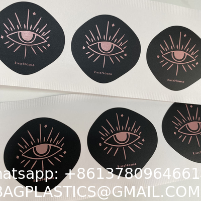China Factory WholeSale Waterproof Custom Label Special Shape Black Rose Gold Logo Adhesive Stickers
