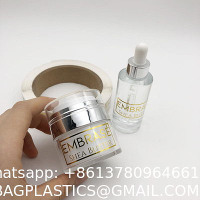 MOQ Custom Good Quality Transparent Gold Printing Waterproof Die Cut Logo Stickers For Cosmetics