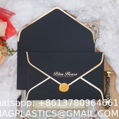 Custom Logo Print Classic Envelope With Thank You / Weeding Card / Gift /Business Card With Stamp