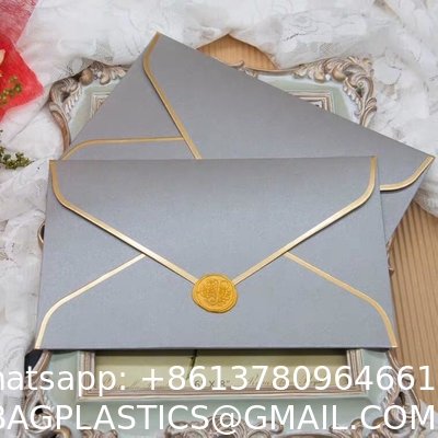 Custom Logo Print Classic Envelope With Thank You / Weeding Card / Gift /Business Card With Stamp