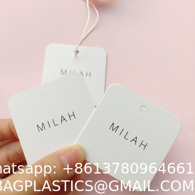 Wholesale Cloth Tag Gold Foil Printing Tag For Garment Jeans Customized Coated Paper Hangtag For Clothing Own Logo