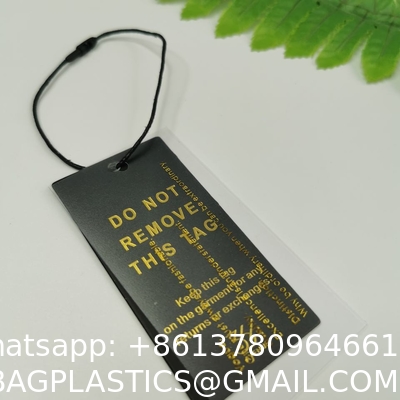 Wholesale Cloth Tag Gold Foil Printing Tag For Garment Jeans Customized Coated Paper Hangtag For Clothing Own Logo