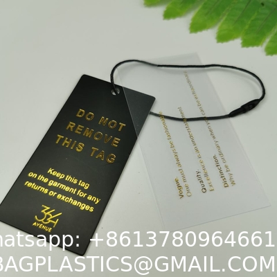 Wholesale Cloth Tag Gold Foil Printing Tag For Garment Jeans Customized Coated Paper Hangtag For Clothing Own Logo