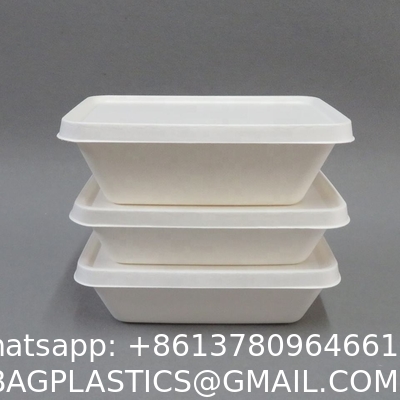 Custom 6x6 Inch Take Away Lunch Packing Fast Food Container Biodegradable Clamshell Bagasse Hamburger Sugarcane Burger