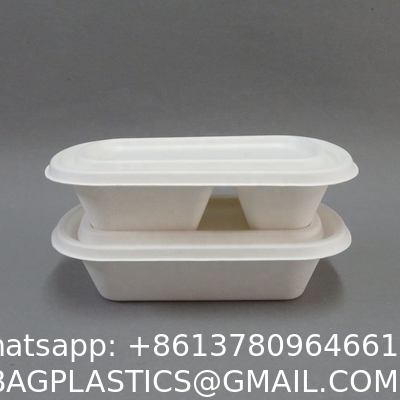 Custom 6x6 Inch Take Away Lunch Packing Fast Food Container Biodegradable Clamshell Bagasse Hamburger Sugarcane Burger