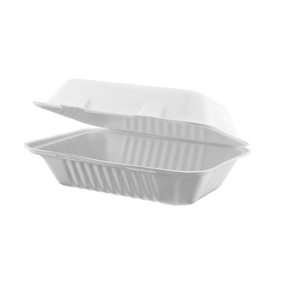 6-10 Inch 9x6 Biodegradable Disposable Fast Food Packaging Sugarcane Lunch Food Container Takeaway Box