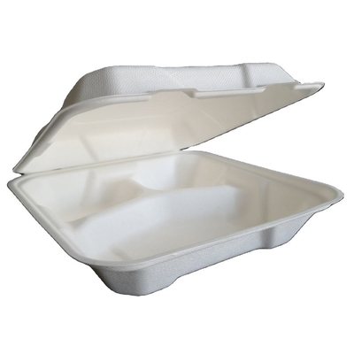 6-10 Inch 9x6 Biodegradable Disposable Fast Food Packaging Sugarcane Lunch Food Container Takeaway Box