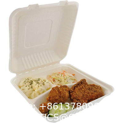 6-10 Inch 9x6 Biodegradable Disposable Fast Food Packaging Sugarcane Lunch Food Container Takeaway Box