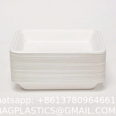 600ml Biodegradable & Compostable Sugarcane Take Away Bagasse Biodegradable Paper Take Out Food Container Disposable