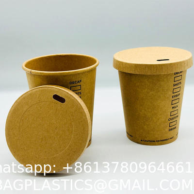 Disposable Kraft Paper Coffee Cup Double Wall Single Wall Salad Bowl With Lid Ice Cream Biodegradable Coffee