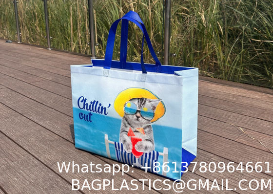 Reusable Polypropylene Packaging Laminated ECO PP Woven Bag Shopping Tote REPT PP Woven Bag With Custom Logo