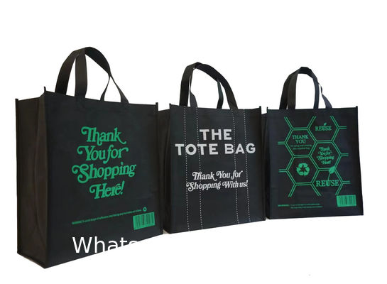 Reusable Grocery Bags Large Non Woven Shopping Bags Foldable Portable Tote Custom Eco-Friendly Tote Bag With Logo Printing Fashionable Handled Non-Woven Advertising Packing Gift Use