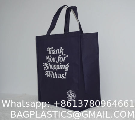 Reusable Grocery Bags Large Non Woven Shopping Bags Foldable Portable Tote Custom Eco-Friendly Tote Bag With Logo Printing Fashionable Handled Non-Woven Advertising Packing Gift Use