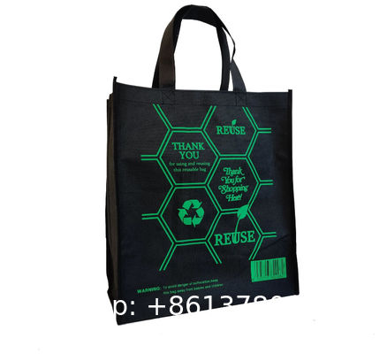 Reusable Grocery Bags Large Non Woven Shopping Bags Foldable Portable Tote Custom Eco-Friendly Tote Bag With Logo Printing Fashionable Handled Non-Woven Advertising Packing Gift Use