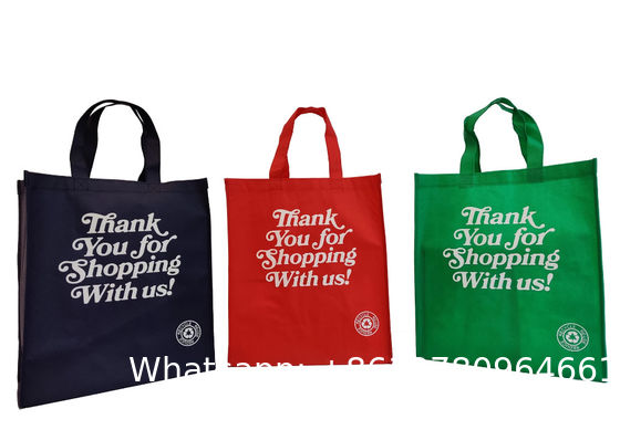 Reusable Grocery Bags Large Non Woven Shopping Bags Foldable Portable Tote Custom Eco-Friendly Tote Bag With Logo Printing Fashionable Handled Non-Woven Advertising Packing Gift Use
