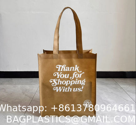 Reusable Grocery Bags Large Non Woven Shopping Bags Foldable Portable Tote Custom Eco-Friendly Tote Bag With Logo Printing Fashionable Handled Non-Woven Advertising Packing Gift Use