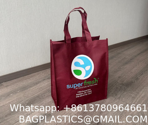 Reusable Grocery Bags Large Non Woven Shopping Bags Foldable Portable Tote Custom Eco-Friendly Tote Bag With Logo Printing Fashionable Handled Non-Woven Advertising Packing Gift Use