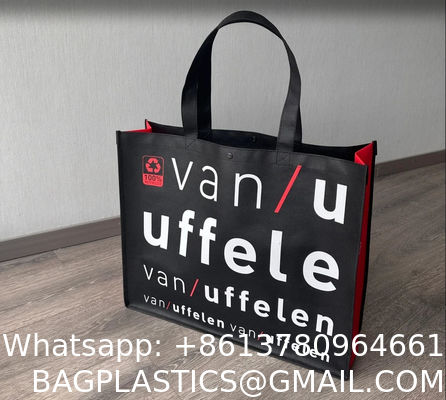 Reusable Grocery Bags Large Non Woven Shopping Bags Foldable Portable Tote Custom Eco-Friendly Tote Bag With Logo Printing Fashionable Handled Non-Woven Advertising Packing Gift Use
