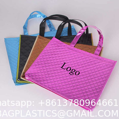 Wholesale Custom Logo Printed Stripe Eco-Friendly Non-Woven Laser Highlight Shopping Grocery Tote Bag